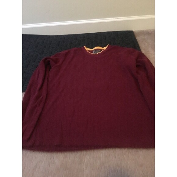 Abercrombie & Fitch Men's Casual Sweater V-Neck Size L Burgundy Gold - Picture 1 of 4